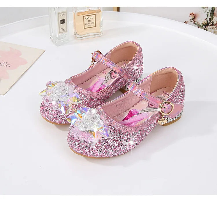 Spring New Children's Shoes Ice And Snow Romance Princess Elsa Shoes Girl's Fashion Sandals Crystal Princess Shoes
