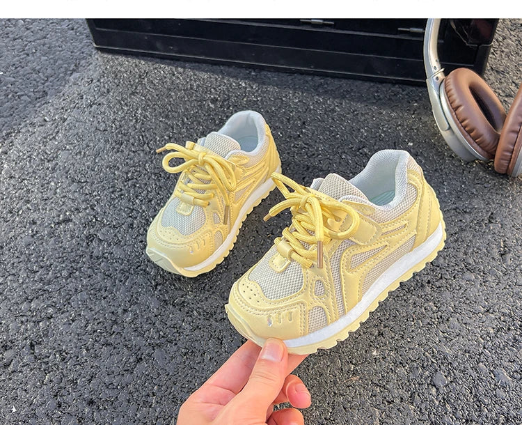 Spring Autumn Girls Sports Shoes Mesh Breathable Candy Color Kids Sneakers Soft Sole Children Casual Running Shoes Non-slip