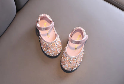 Girl's Princess Shoes Summer Glimmer Round Toe Party Dance Flat Shoe for Girls Spring Size 21-36 Infant Children Mary Janes