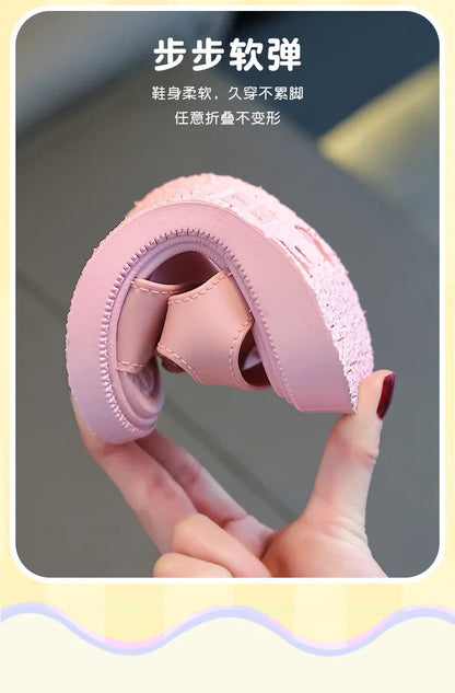 Kids From 2-9 Years Princess Shoes Summer Girls Sandals Casual School Kids Shoe Outdoor Beach Sandal Children's Student sneaker