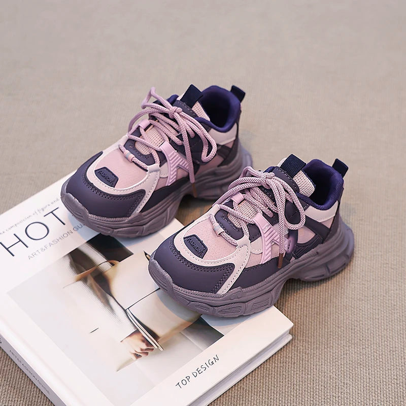 Kids Sneakers Handsome Girls Running Shoes Mesh Breathable  New Girls Sports Shoes Thick Soft Sole Comfort for Students