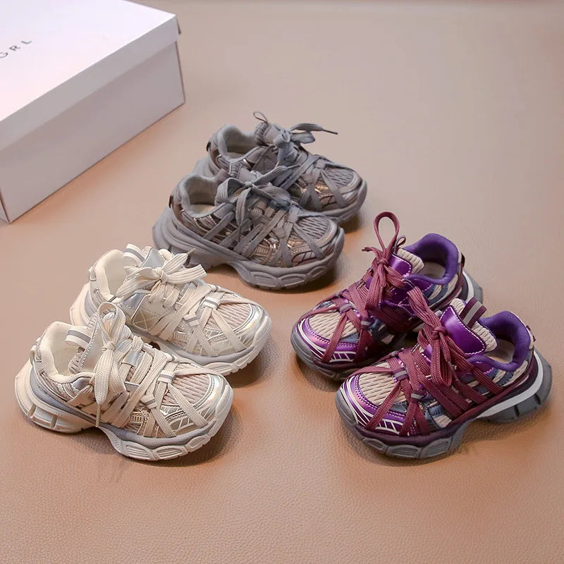Children's Sneakers Chunky New Girls Basketball Shoes Fashion Versatile Kids Causal Boys Sports Shoes for School Breathable