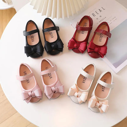 Baby Girls Shoes Toddler Little Girl Mary Jane Dress Shoes PU Anti-slip Soft for Kids Girl Party Bowknot Princess Shoes