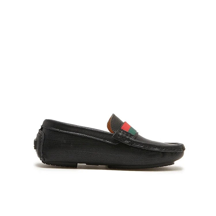 Boys Leather Shoes Black White for School Party Wedding Kids Formal Flats Loafers Slip-on Soft Loafers Children Moccasins 26-37