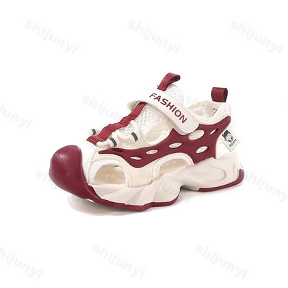 Children's Mesh Hollow Breathable Casual Sandals Boys' Fashion Sports Cool Shoes 2025 Summer Soft Soled Non Slip Beach Sneakers