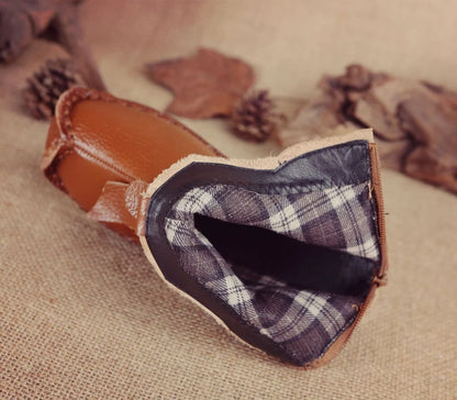 Women's Boots Autumn and Winter New Flat Soft Soled Short Boots National Style Vintage Womens Shoes Warm and Cotton Shoes
