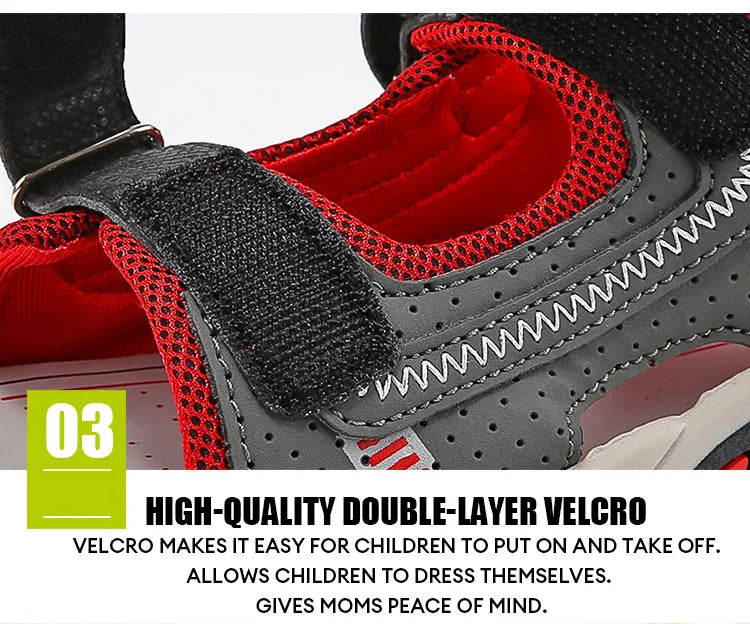 Kids Sport Sandals for Boys Breathable Outdoor Soft Sole Beach Shoes Summer Children's Casual Walking Sandals Anti-Slip