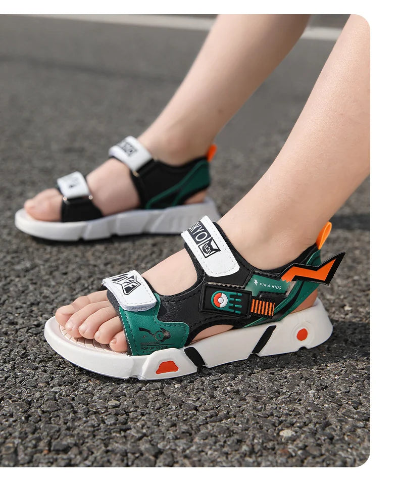 Boys Sandals 1-12 Year Old Soft Sole Anti Slip Sandals Cartoon Outwear Small and Medium Sized Children Beach Sandals