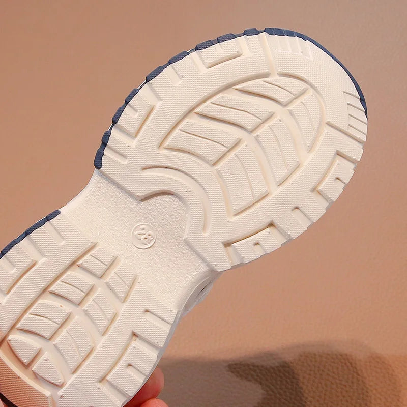 Warm Winter Kids Sneakers: PU Leather, Anti-Slip Rubber Sole, Lightweight Sports Shoes for Boys & Girls