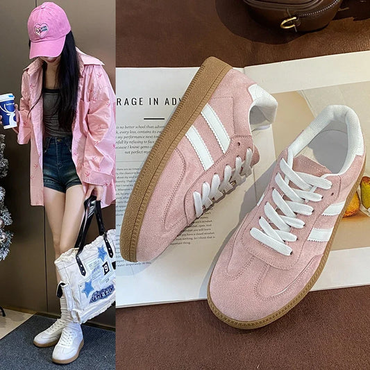Women Tennis Sneakers Flats Ladies Fashion Mixed Colors Lace-up Vulcanized Shoes Spring Autumn Woman Outdoor Trainers Footwear