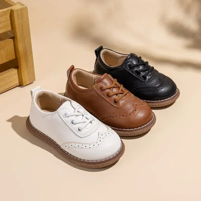 New Spring Autumn Children Formal Leather Shoes Causal Girls Fashion Flat Shoes Versatile Kids Boys Uniform Performance Shoes