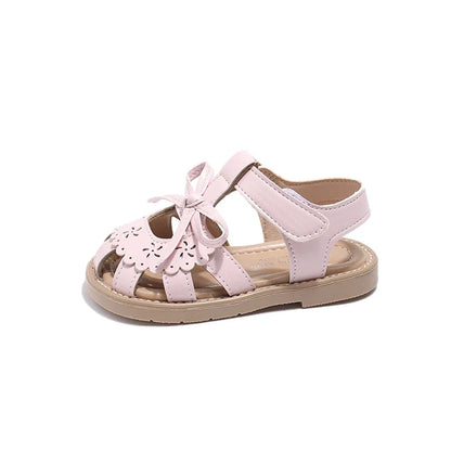 Summer Baby Girls Sandals Cut-Outs Lace Princess Shoes Children Sandals Anti Slip Soft Sole Toddler Kids Beach Shoes Size 21-30