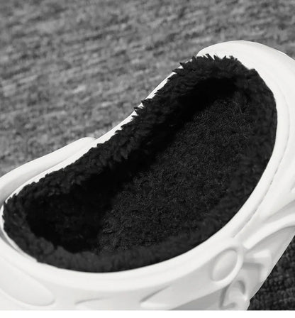 Winter Warm Home Slippers Men Waterproof Fur Clogs Slippers Garden Slippers Fuzzy Plush Slippers Bedroom Shoe For Indoor Outdoor (Available)