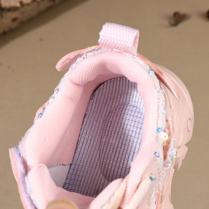 Children Shoes New Spring Toddler Girls Sport Shoes Bling Bling Soft Sole Breathable Outdoor Tennis Fashion Kids Sneakers