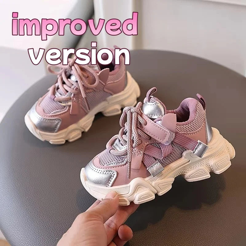 Girls & Boys Casual Sneakers Soft Sole Sports Shoes For Child Autumn colorful