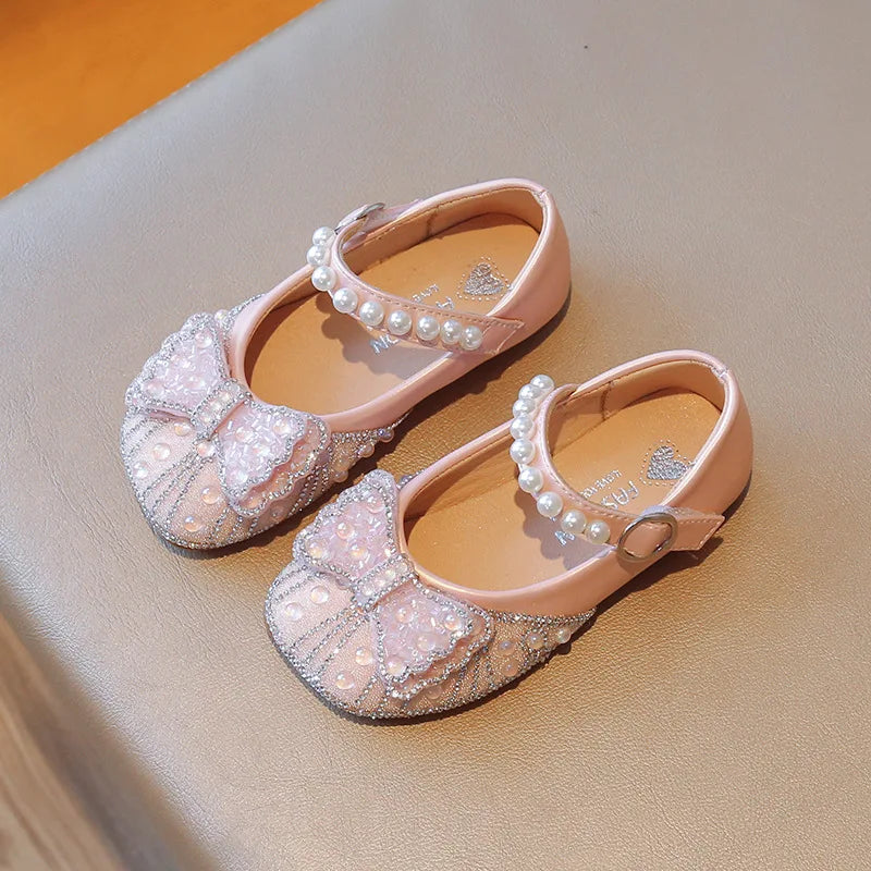 Princess Shoes for Girls Party Wedding Luxurious Glitter 23-34 Kids Single Shoe Summer Spring Autumn Fashion Girl's Flats