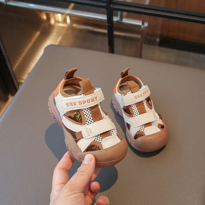 New Children's Sandals Soft Bottom Head Protection Boys and Girls Baby Walking Shoes Korean Style