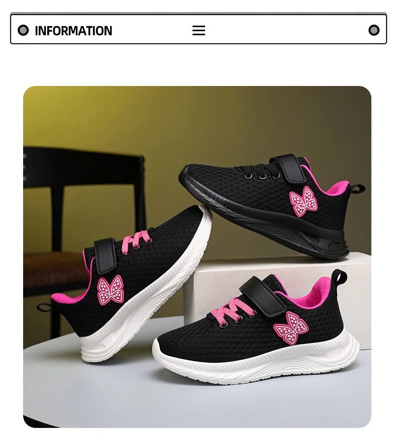 Girls' Breathable Mesh Sneakers with Bowknot Anti - Slip Casual Running Shoes for Kids Summer Sale Children's Sports Shoes