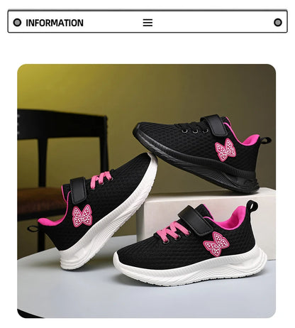 Girls' Breathable Mesh Sneakers with Bowknot Anti - Slip Casual Running Shoes for Kids Summer Sale Children's Sports Shoes