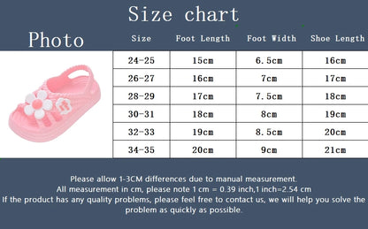 New Summer Aged 2-8 Children Slippers Flower Pattern Lithe Comfort Sandal For Girls Non-slip Seabeach Flip Flops Home Kids Shoes