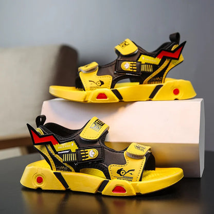 Boys Sandals 1-12 Year Old Soft Sole Anti Slip Sandals Cartoon Outwear Small and Medium Sized Children Beach Sandals