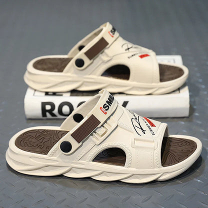 Bathroom Slippers Thick Bottom Indoor and Outdoor Wear-resistant Ventilate Soft and Comfortable Non-slip Shoes for Men Fashiom