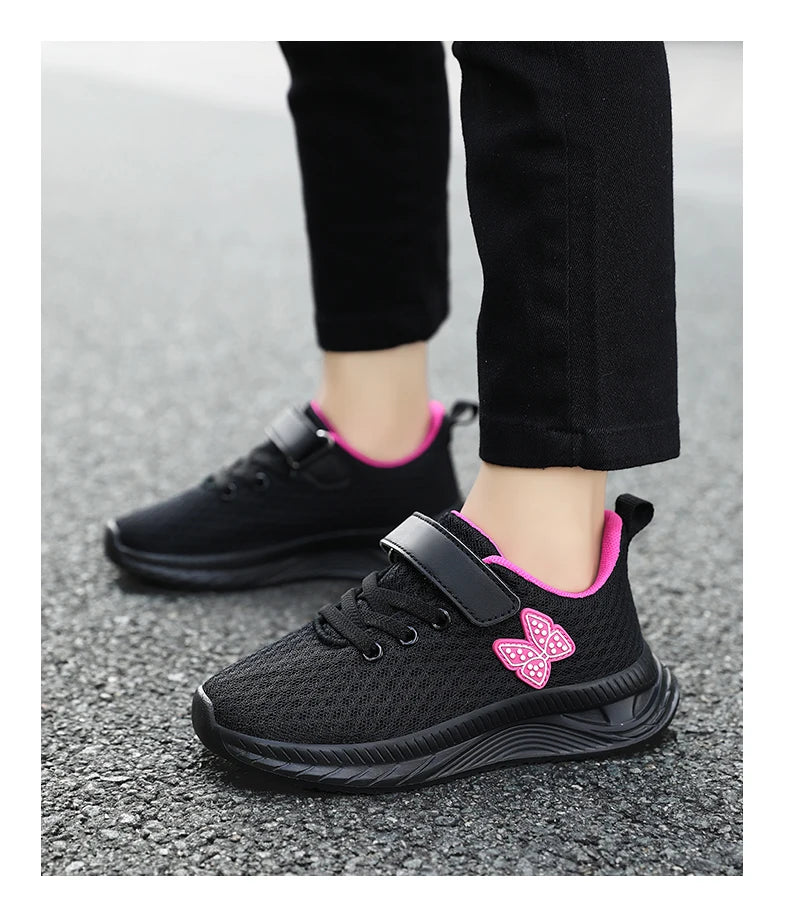 Girls' Breathable Mesh Sneakers with Bowknot Anti - Slip Casual Running Shoes for Kids Summer Sale Children's Sports Shoes