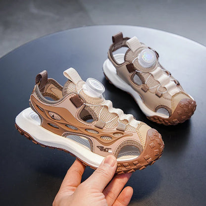 Kids Summer Shoes Girls Outdoor Protecting Toes Beach Sandal Water Shoes Casual Pink Non-slip Children Shoes Breathable Boys
