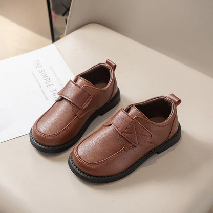 Boys Leather Shoes New Fashion Kids Causal School Formal Flat Shoes Black Brown Simple Performance Children Uniform Shoes