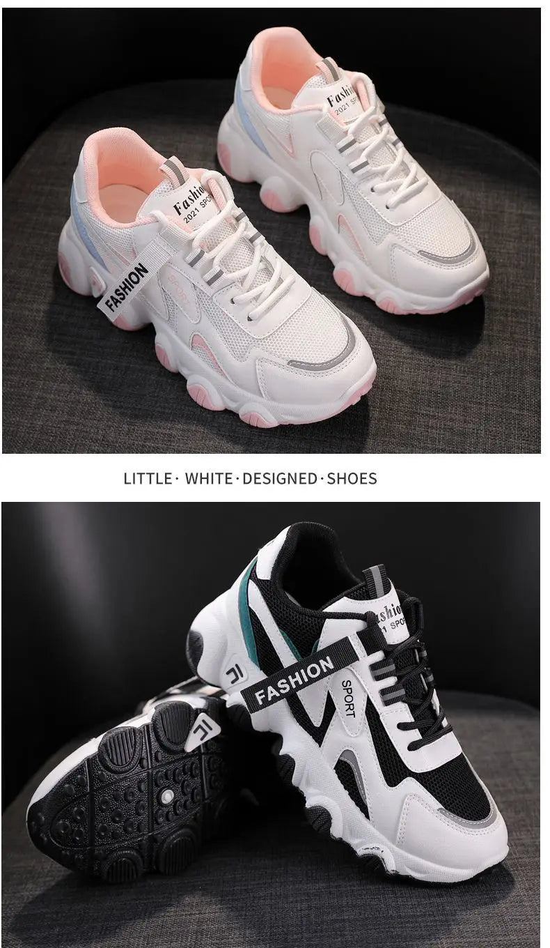 Zapatillas Mujer Sneakers Trendy Mesh Platform Sneakers Leather Shoes Breathable Socofy Casual Sports Shoes Women Flats