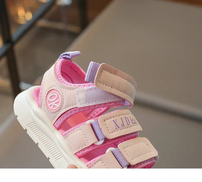 Summer Anti-Slippery Little Kids Sandals for Girls Non-Slip Soft Sole Toddler Beach Shoes School Versatile Chic Casual Footwear