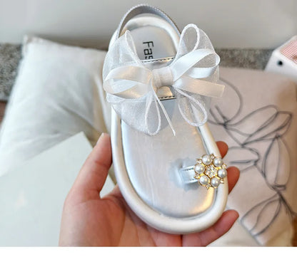 Girls' Elegant Sandals - Versatile & Stylish For Indoor/Outdoor, Beach-Ready Princess Shoes With Beaded Tassels, Breathable & Li