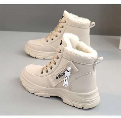 zapatos de mujer Designer Sneakers for Women Casual High Top Shoes Womens Winter Plush Lined Warm Thick Lace-up Sports Shoes