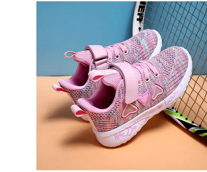 Girls Casual Shoes Children Light Mesh Sneakers Kids Summer Autumn Tenis Cute Sport Cartoon Running Sock Footwear Female