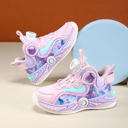 Childrens Basketball Shoes Fashion Girls Training Non Slip Sole Cushioned Sneakers Snug Soft Running Shoes for Kid