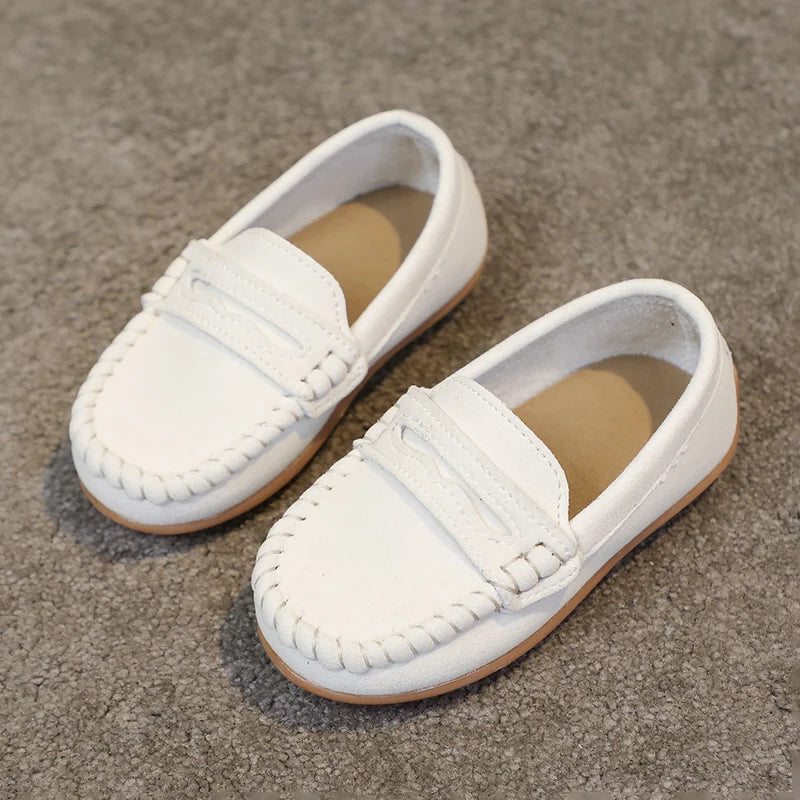 Boys Moccasins Shoes Fashion Solid Color Kids School Causal Shoes Breathable Non-slip Children Slip-on Flats Loafers Size 21-30