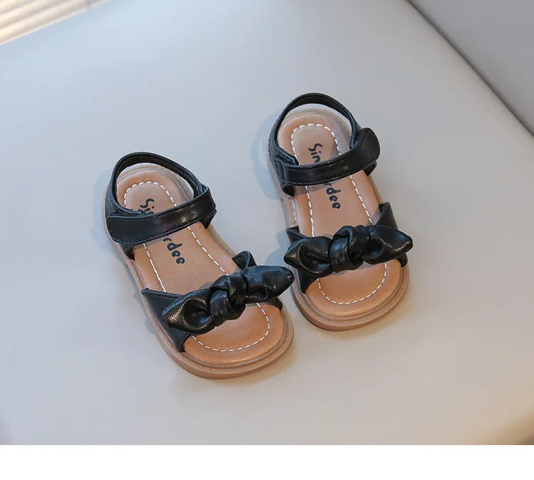Girls Princess Sandals with Bow-knot Fashion Classic Baby Kids Beach Shoes Children Summer Sandals Simple Size 21-30 Hot Sale