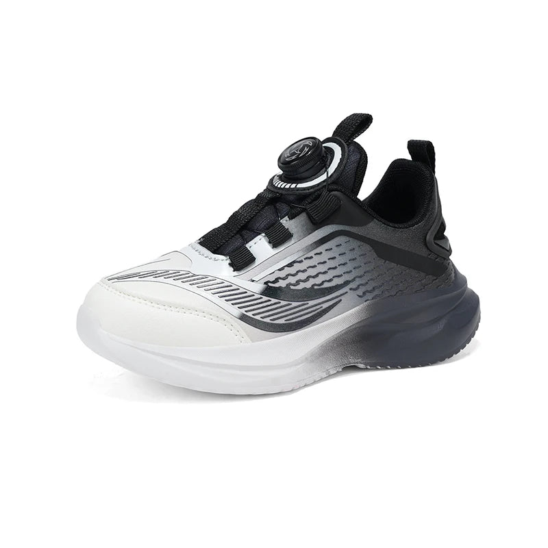 Kids Sport Sneakers Boys Girls Tennis Shoes Platform  Anti Slip Trainers with Rotary Buckle Design for Children Outdoor Wear