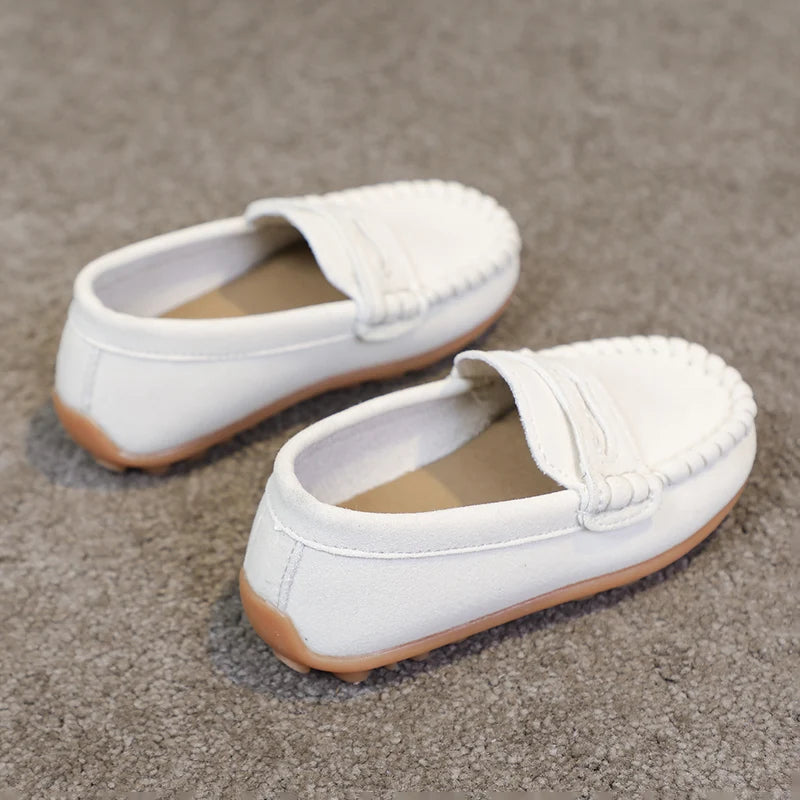 Boys Moccasins Shoes Fashion Solid Color Kids School Causal Shoes Breathable Non-slip Children Slip-on Flats Loafers Size 21-30