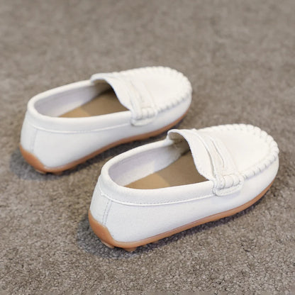 Boys Moccasins Shoes Fashion Solid Color Kids School Causal Shoes Breathable Non-slip Children Slip-on Flats Loafers Size 21-30