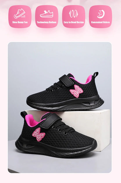 Girls' Breathable Mesh Sneakers with Bowknot Anti - Slip Casual Running Shoes for Kids Summer Sale Children's Sports Shoes