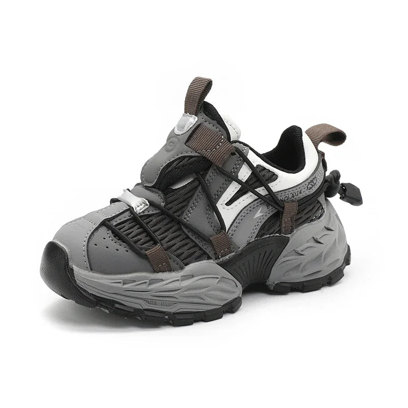Boys Running Shoes Handsome Trendy Children Sneakers Mesh Breathable 2025 New Fashion Kids Sports Shoes Non-slip Thick Soft Sole