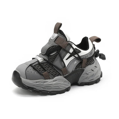Boys Running Shoes Handsome Trendy Children Sneakers Mesh Breathable 2025 New Fashion Kids Sports Shoes Non-slip Thick Soft Sole