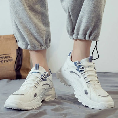 New Men's Fashion Low-Top White Sneakers - Breathable Casual Board Shoes Lightweight Anti-Slip Trendy Footwear for All Seasons