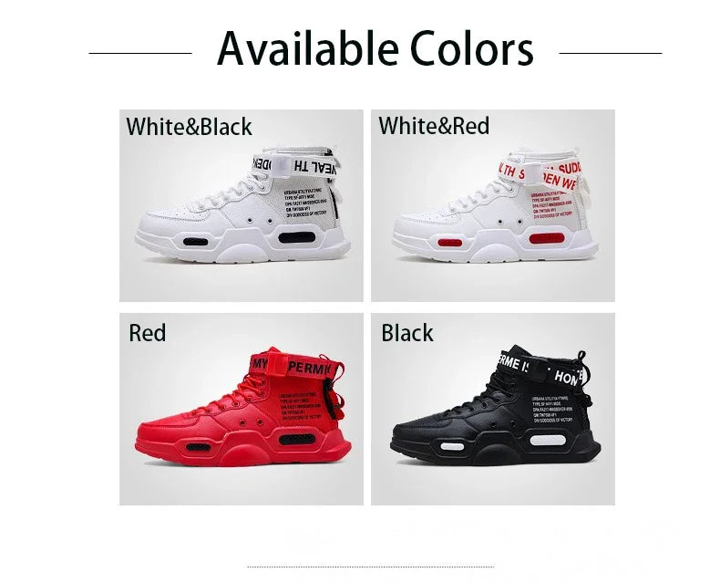 Mens Casual Sneakers High-tops Sneakers Trendy Boys Basketball Sports Tennis Shoes Outdoor Off-road Shoes Couple Sneakers