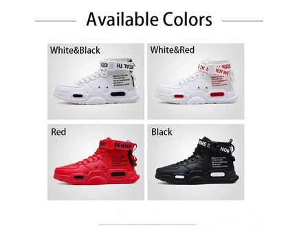 Mens Casual Sneakers High-tops Sneakers Trendy Boys Basketball Sports Tennis Shoes Outdoor Off-road Shoes Couple Sneakers