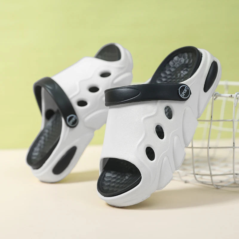 Soft-soled slippers Boys 2025 summer new two-wear children's flip-flops sandals girls breathable non-slip beach shoes