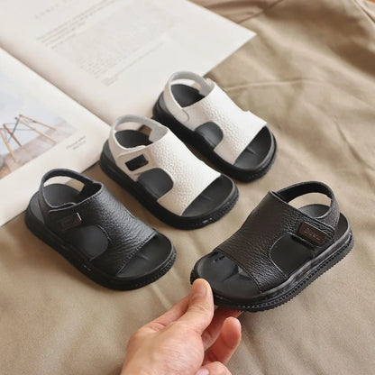 Children's Sandals Male Summer 1-5 Year Old Soft Sole Non slip 2 Children's Sports Leather Beach Sandals 3 Baby Toddler Female
