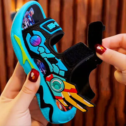 Upgraded Boys Sandals Soft Sole Anti Slip Sandal Cartoon Outwear Small and Medium Sized Children Beach Sandals