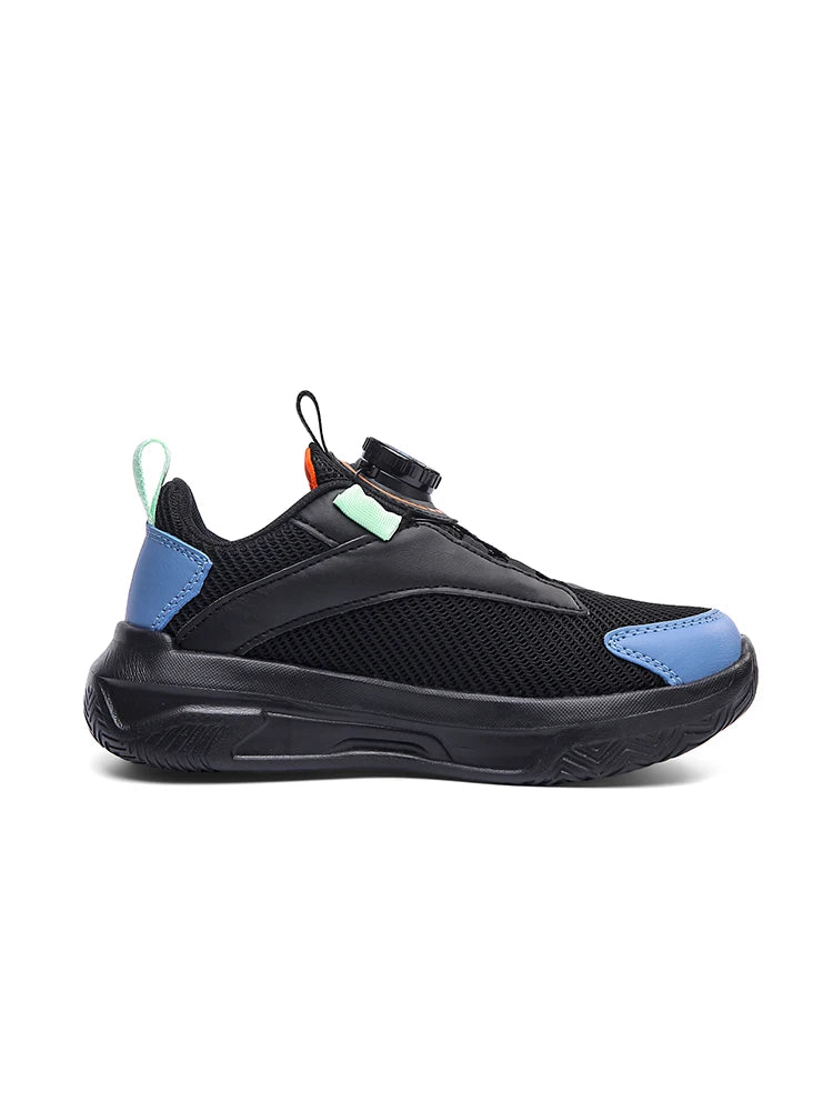 Boys' New Trendy Color-Blocked Mesh Sneakers with Knob Buckle, Dad Shoe Style Breathable Children's Shoes, Spring and Autumn Campus Outdoor Non-Slip Running Shoes, Casual Sports Trendy Shoes